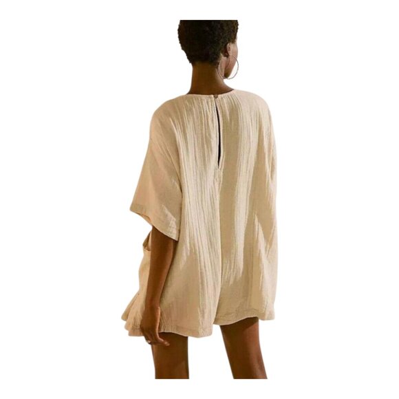 NWT Free People So Lively Ruffled Shapeless Flouncy Romper in Beige Women's M - Picture 5 of 11